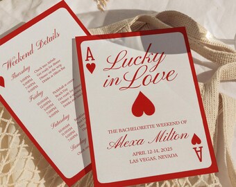 Vegas Bachelorette Itinerary Invitation Template, Trendy Bach Itinerary, Vintage Bach, Las Vegas Bachelorette