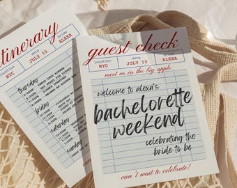 New York City Bachelorette Itinerary, Guest Check Bachelorette, Old School Bach, Old Money Bach, Classic Bach, Big Apple Bachelorette