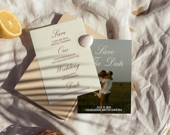 Old Money Save The Date Template, Luxe Save The Date Card, Vintage Save The Date, Photo Save the Date | Kensington Collection