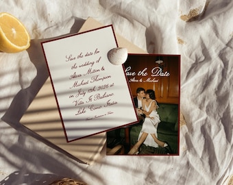 Old Money Save The Date Template, Luxe Save The Date Card, Vintage Save The Date, Photo Save the Date | Sterling Collection