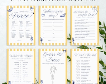 That's Amore Amalfi Coast Bridal shower Games template, Italian pizza and pasta invite, italian style bridal editable, Hand drawn