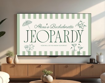 Bikinis and Martinis Themed Bachelorette Jeopardy Game, Bachelorette Party Game, Last Toast On The Coast