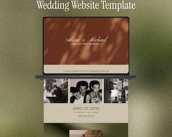 Warm Coastal Wedding Website Template, DIY Website, Old Money, Luxury Wedding Website | Warm Coastal