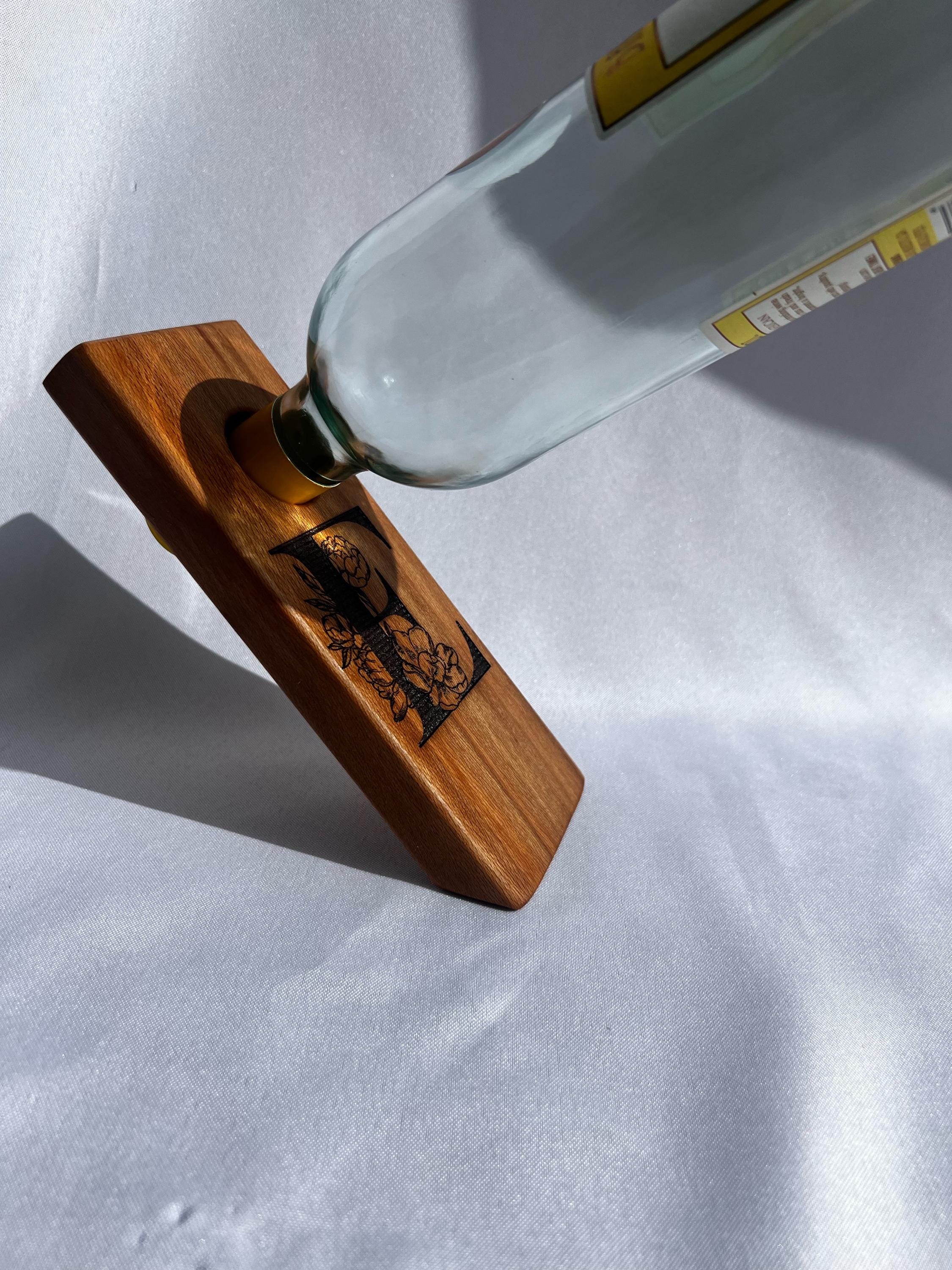 Personalized Floating Wine holder | Gravity Wine Holder | Angled Wine holder |