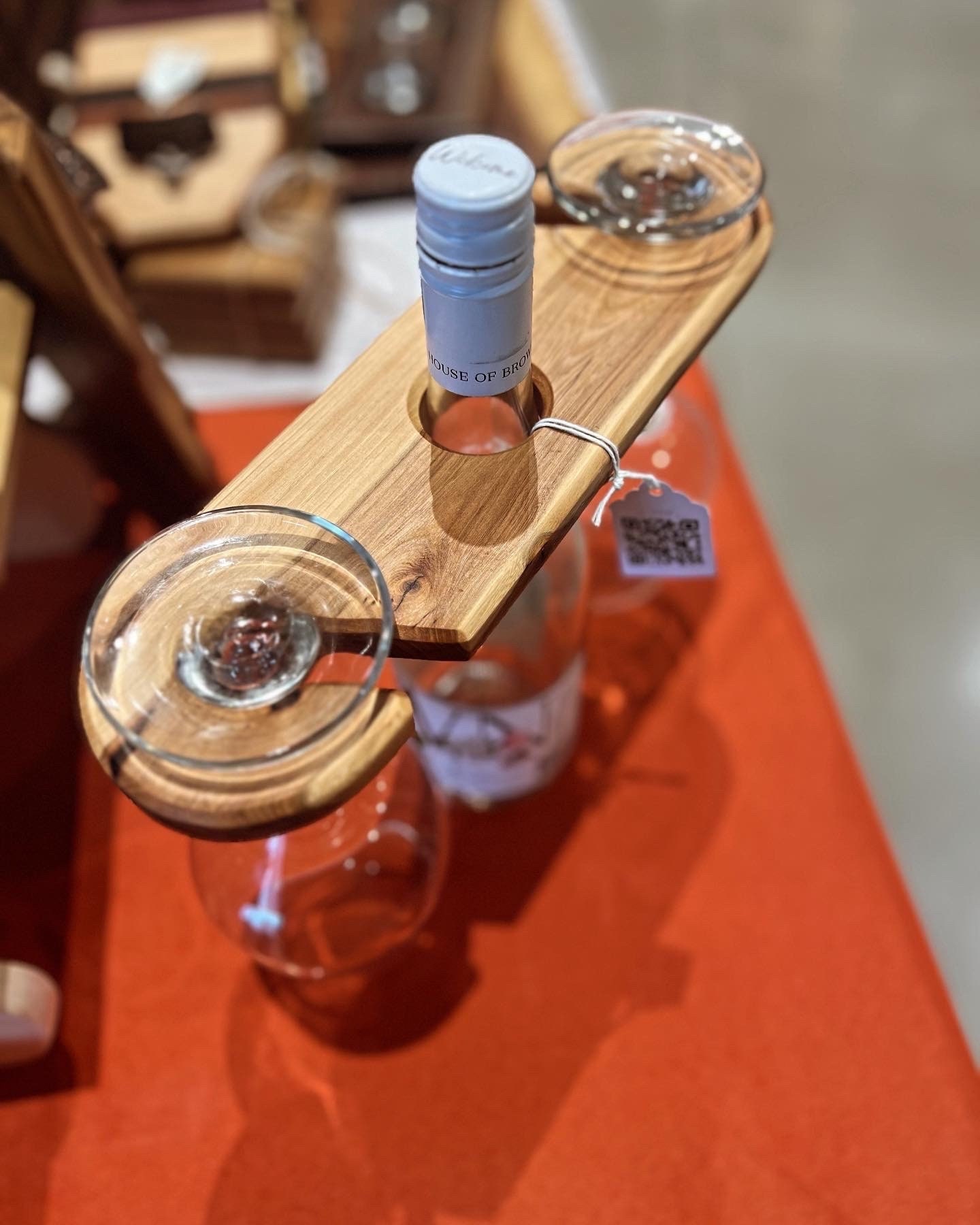 Wine Caddy |  Wood Wine Caddy | Customized Wine Caddy | 2 glass Wine Caddy