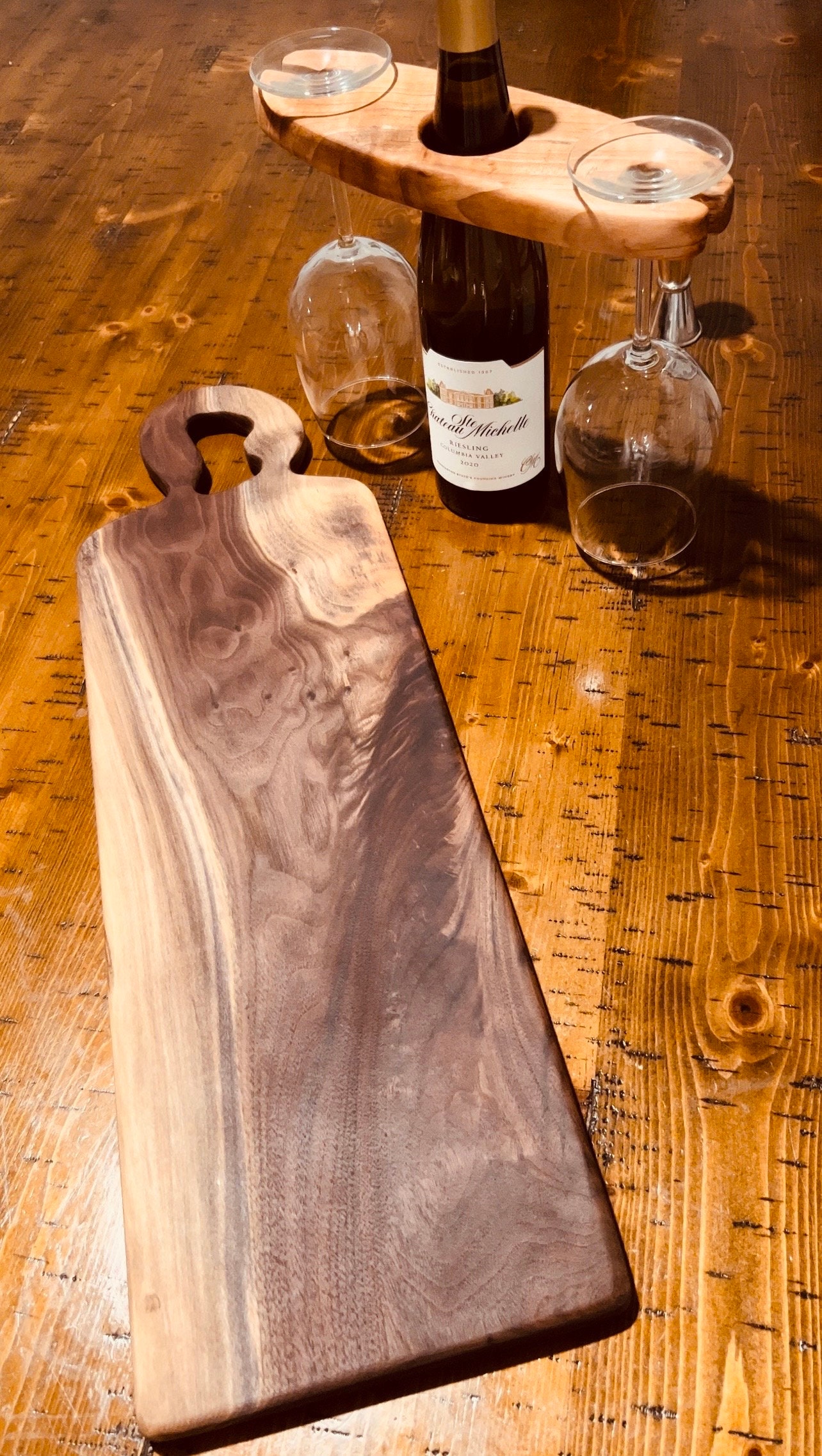 Long Charcuterie Board with handle | Long Serving Board With Handle | Personalized Charcuterie board