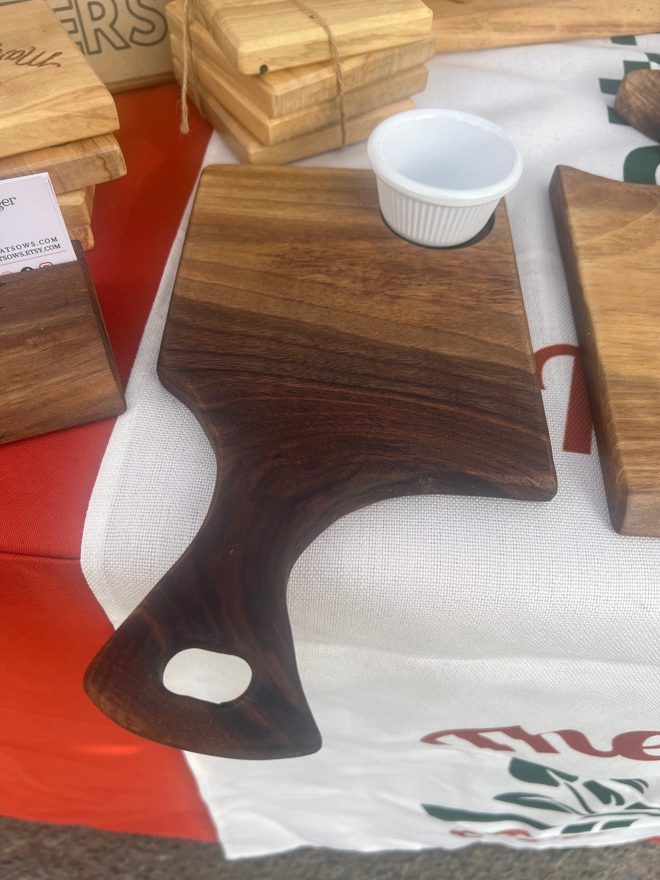 Mini Charcuterie Board W/ Ramekin Serving Board With Handle Custom