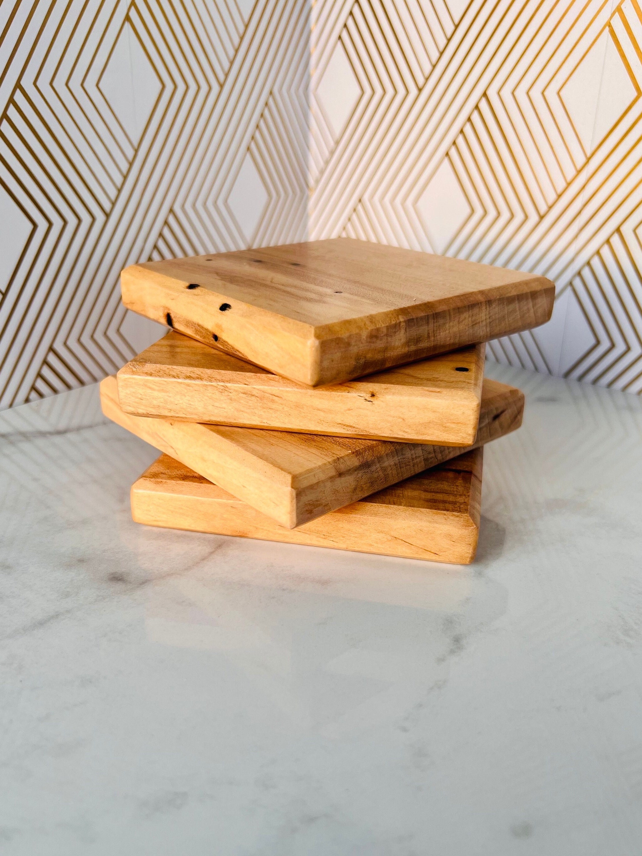Wood square Coasters | Round Coasters | Hexagon Coasters | Personalized Coasters | Engraved Coasters 
