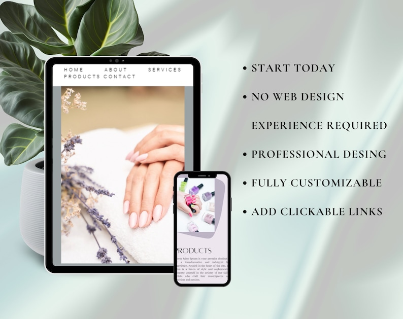 Professional Nail Tech Website Template Canva for Nail Artist - Etsy