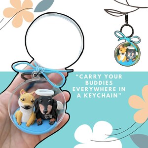 2 pets custom keychain