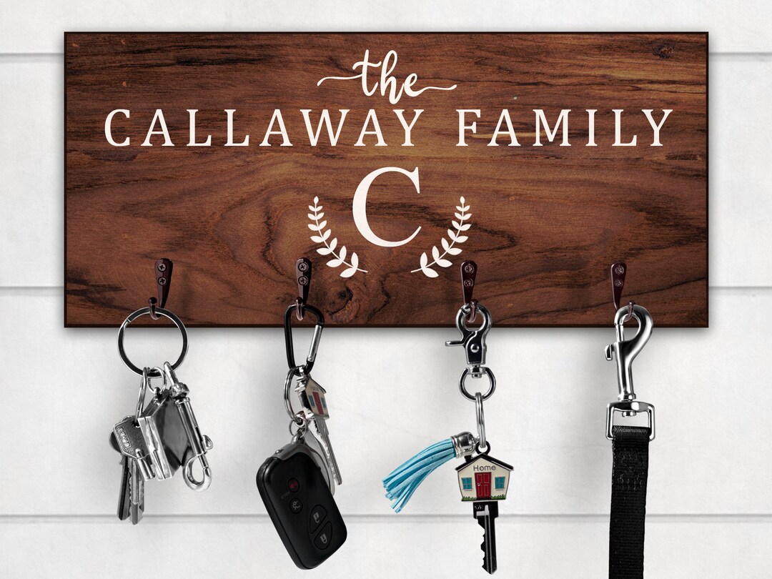 Custom Last Name Key Holder Key Ring Hanger Key Holder Etsy