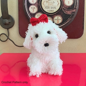 Snowie, the Maltese, Amigurumi Maltese Pattern, Maltese Crochet Pattern, PDF File Format (English)