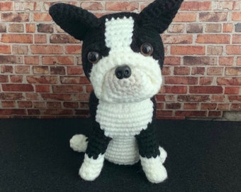 Boston Terrier Dog Amigurumi Crochet Pattern, PDF File Format (English)