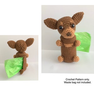Chihuahua Dog Poop Bag Dispenser Crochet Pattern, PDF File Format (English)
