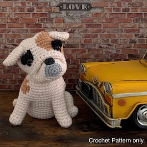 English Bulldog Amigurumi Crochet Pattern, PDF File Format (English)
