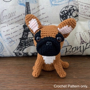 French Bulldog Amigurumi Crochet Pattern, PDF File Format (English)