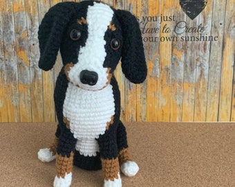 Bernese Dog Amigurumi Crochet Pattern, PDF File Format (English)