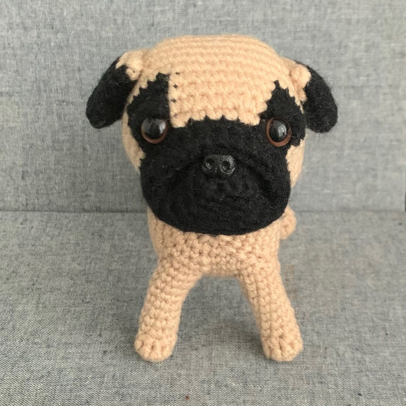 Pug Dog Crochet Pattern, Pug Amigurumi Pattern, Standing, PDF File Format English image 2