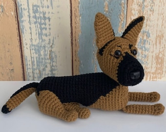 Deutscher Schäferhund Amigurumi Häkelanleitung, PDF-Dateiformat (englisch)
