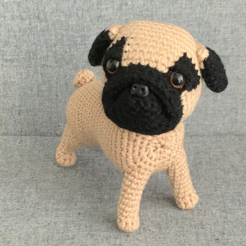 Pug Dog Crochet Pattern, Pug Amigurumi Pattern, Standing, PDF File Format English image 4