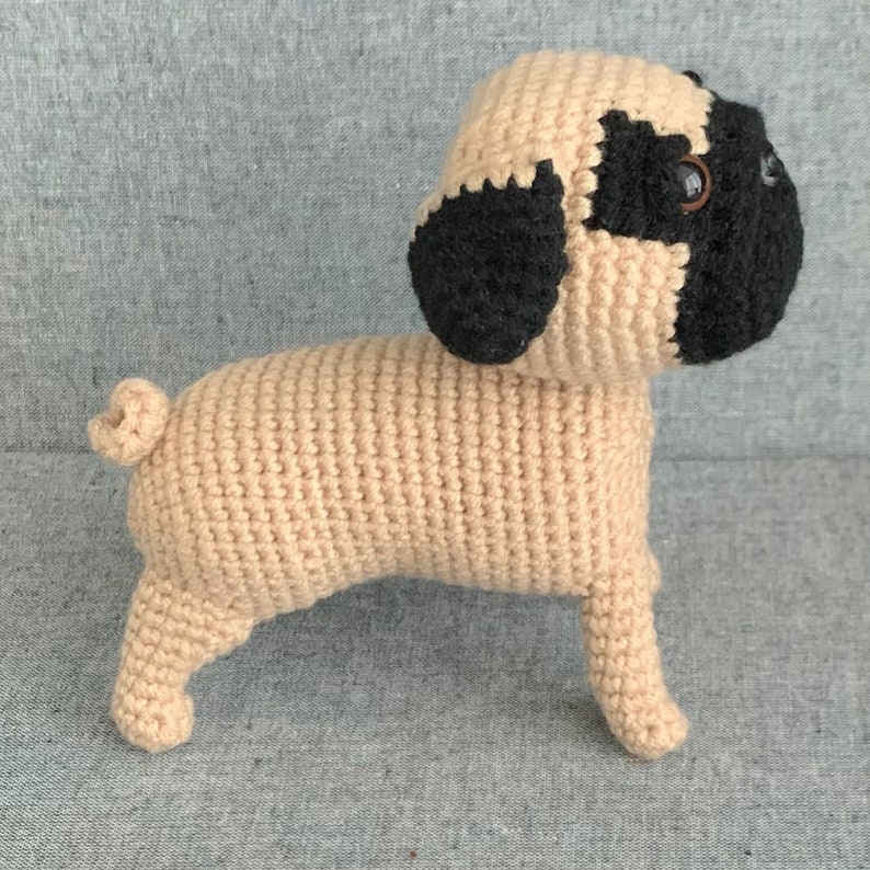 Pug Dog Crochet Pattern, Pug Amigurumi Pattern, Standing, PDF File Format English image 5