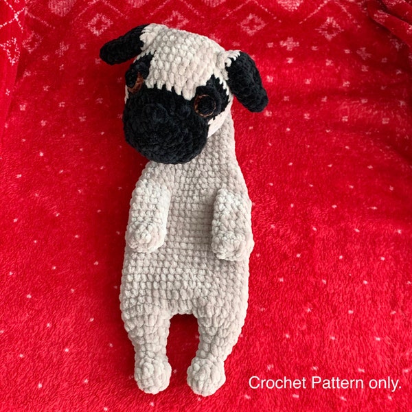 Pug Snuggler Crochet Pattern, dog snuggler, PDF File Format (English)