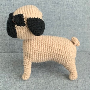 Pug Dog Crochet Pattern, Pug Amigurumi Pattern, Standing, PDF File Format English image 6