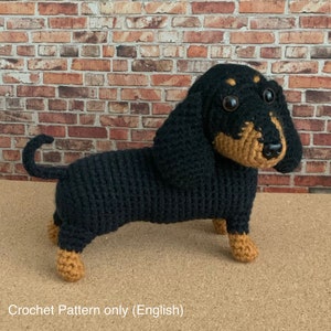 Dachshund Dog Amigurumi Crochet Pattern (English), Standing, PDF File Format