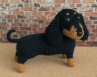 Dachshund Dog Amigurumi Crochet Pattern (English), Standing, PDF File Format