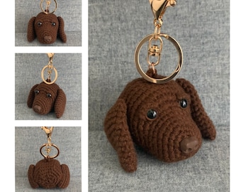 Labrador Bag Charm Crochet Pattern, dog Key Holder Crochet Pattern, PDF File Format (English)