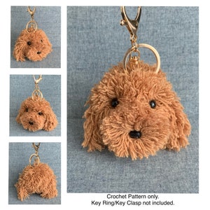 Miniature Poodle Bag Charm Crochet Pattern, dog Key Holder Crochet Pattern, PDF File Format (English)