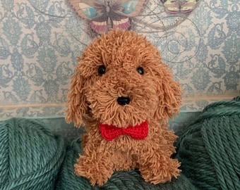 Modèle au crochet amigurumi de caniche miniature, format de fichier PDF (anglais)