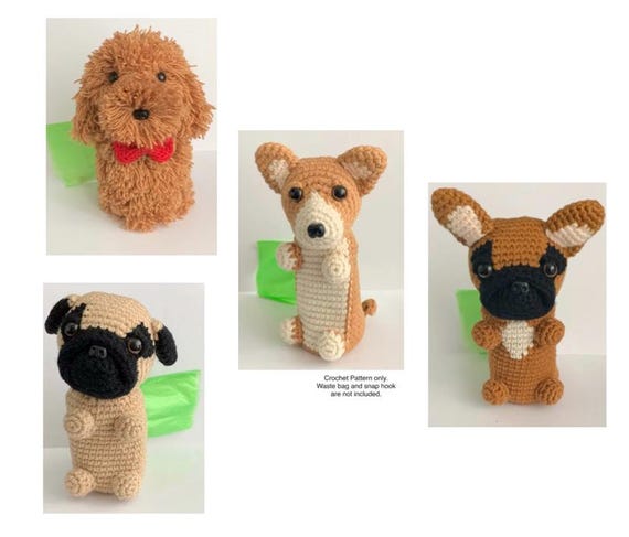Dog Poop Bag Crochet Pattern, Bundle of 4, PDF File Format