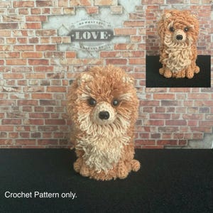 Pomeranian Dog Amigurumi Crochet Pattern, Sitting, PDF File Format