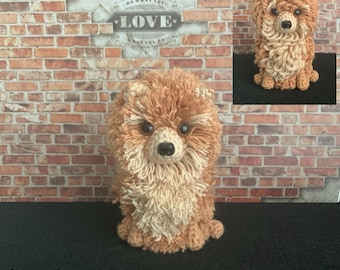 Pomeranian Dog Amigurumi Crochet Pattern, Sitting, PDF File Format