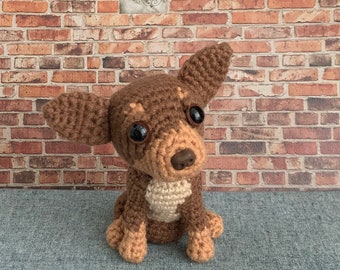 Chihuahua Dog Amigurumi Crochet Pattern, Chihuahua with Tuxedo markings, PDF File Format (English)