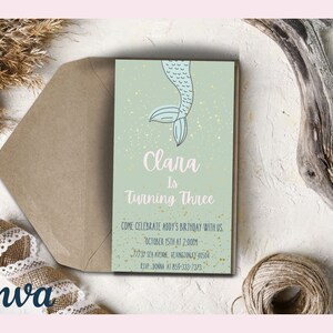 Mermaid Birthday Invitation | Mermaid Invitation | Mermaid Invite | Mermaid Party invite | under the sea | Digital Invitation