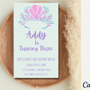 Mermaid Birthday Invitation | Mermaid Invitation | Mermaid Invite | Mermaid Party invite | under the sea | Digital Invitation