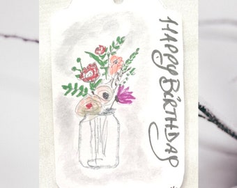 Personalized watercolor painting card, greeting card, unique personal message, love gift, Christmas, birthday, gift idea