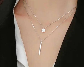 Colliers femme, collier argent femme pendentif tendance style minimaliste, cadeau anniversaire femme, idée cadeau femme bijoux