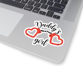 Daddy's Girl Sticker, Heart Cuff Decal, Brat Humor Vinyl Sticker