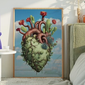 Cactus Heart: A Unique Illustration for Nature and Romanticism Lovers, Various Print Sizes - Instant Download