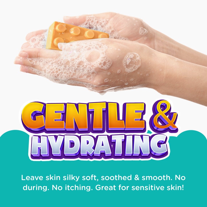 Soap Suds Construction Building Blocks Soap, 2 in 1 Shampoo and