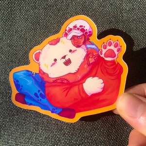 Trafalgar Law und Bepo Sticker sterben geschnitten
