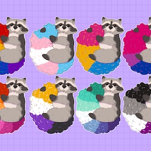 Pride Flag wasberen - sticker, knop/insignes en magneet groot - 59 mm∅