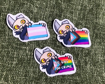 TOH King Pride Be Gay Do Crime and Trans-stickers: set en individueel