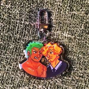 Zosan Acrylic epoxy Keychain and diecut Sticker - Zoro x Sanji from OP