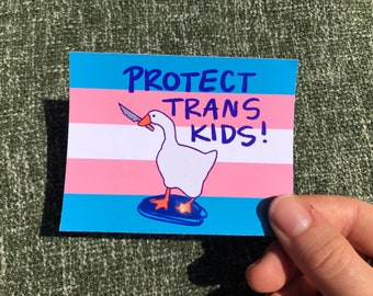Protect Trans Kids - Sticker, Button and Magnet large - 59mm∅