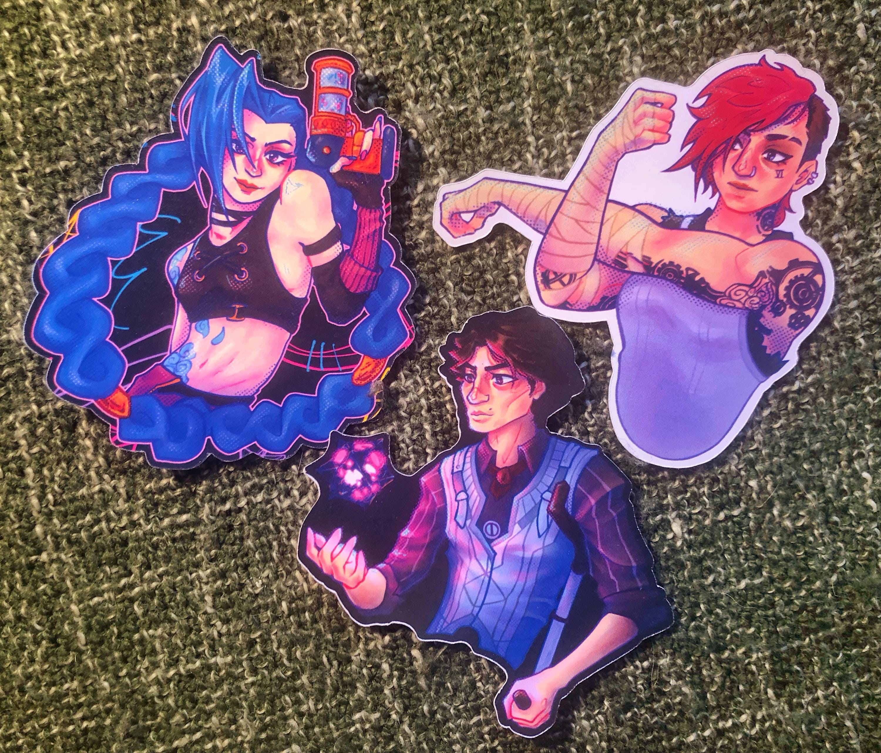 Arcane Inspired Stickers, Button Badges and Magnets - Jinx, Vi and ...