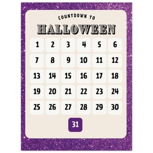 Spooktacular Halloween Countdown Poster (Variation with Frame)